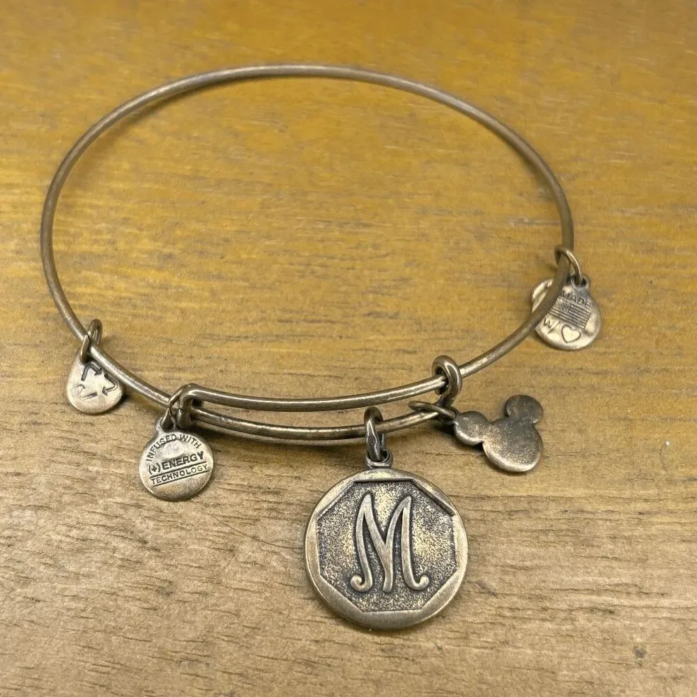 Alex and Ani M Initial Disney Mickey gold tone bracelet